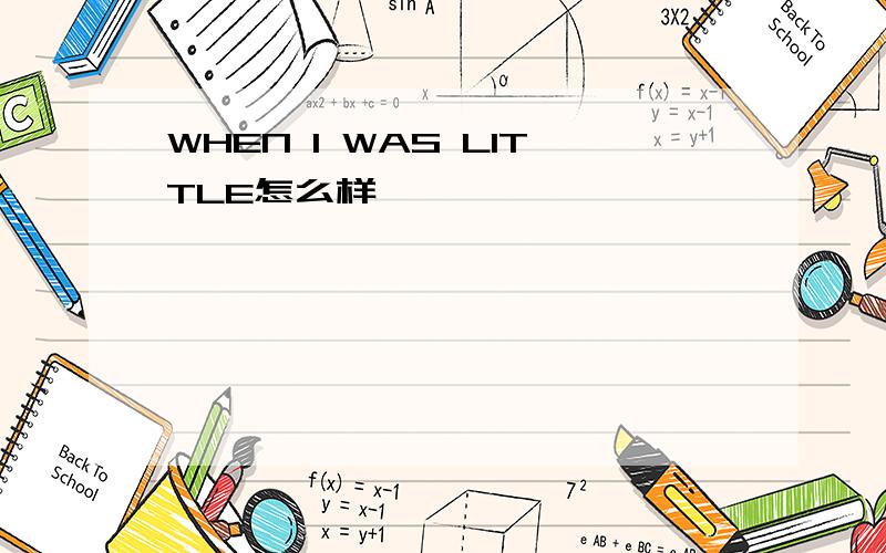 WHEN I WAS LITTLE怎么样