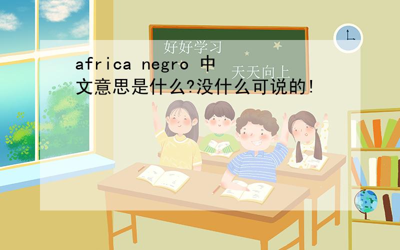 africa negro 中文意思是什么?没什么可说的!