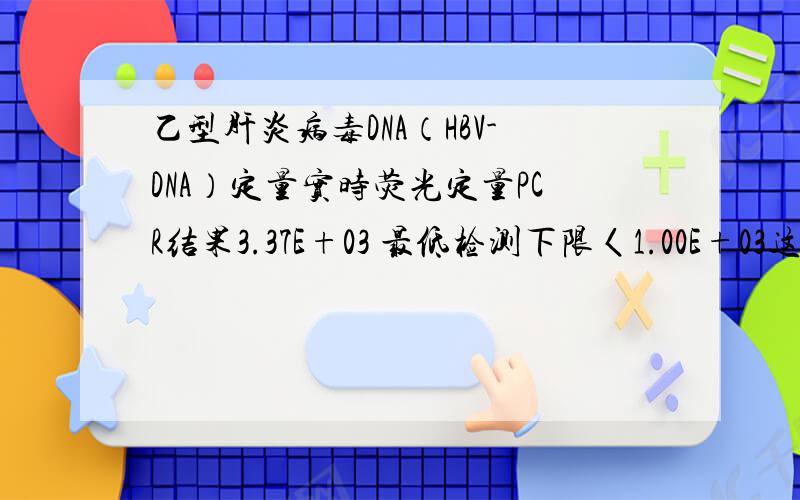 乙型肝炎病毒DNA（HBV-DNA）定量实时荧光定量PCR结果3.37E+03 最低检测下限〈1.00E+03这结果要治疗么