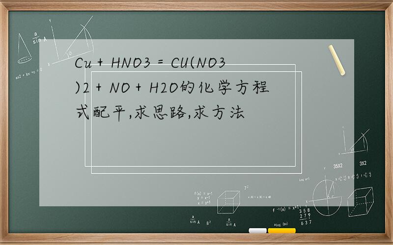 Cu＋HNO3＝CU(NO3)2＋NO＋H2O的化学方程式配平,求思路,求方法