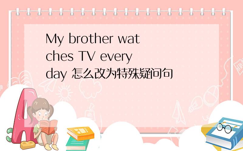 My brother watches TV every day 怎么改为特殊疑问句