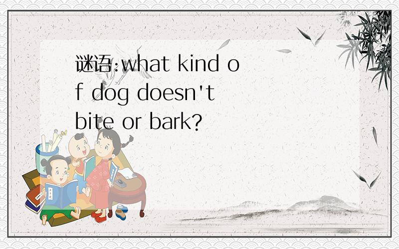 谜语:what kind of dog doesn't bite or bark?