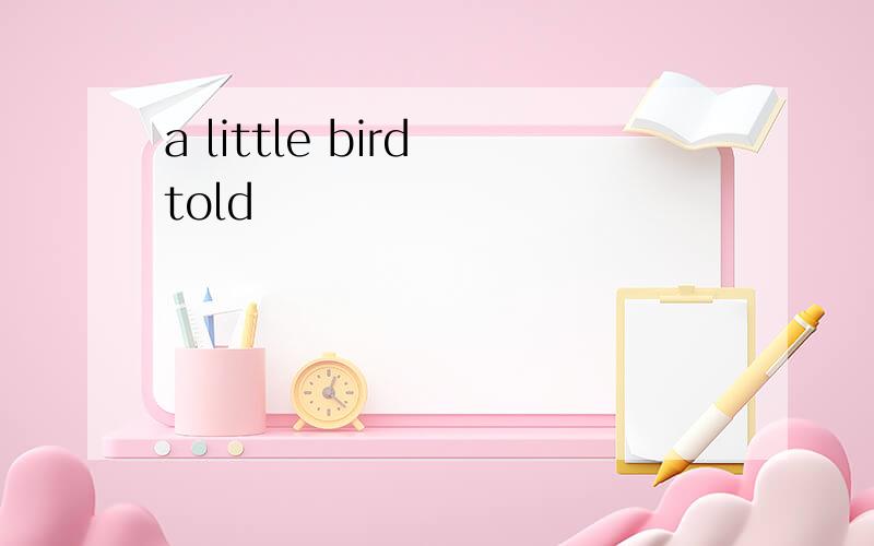 a little bird told