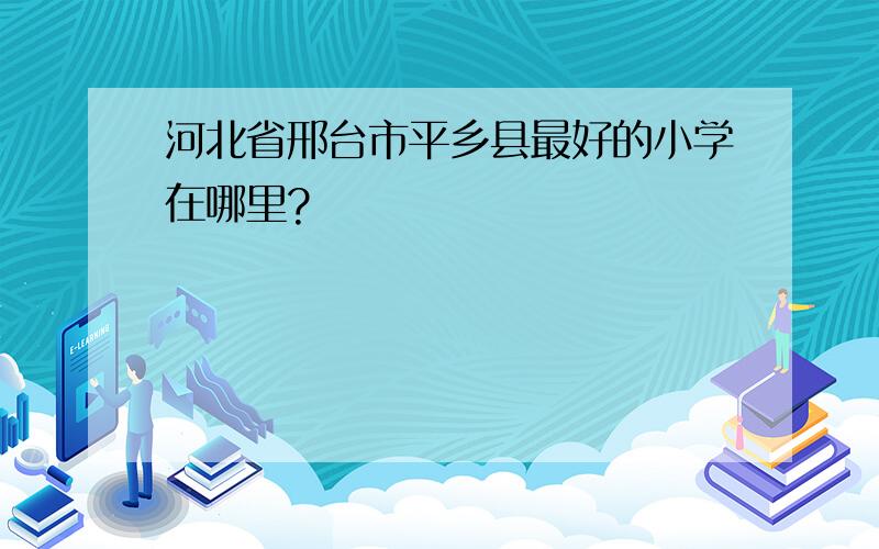 河北省邢台市平乡县最好的小学在哪里?