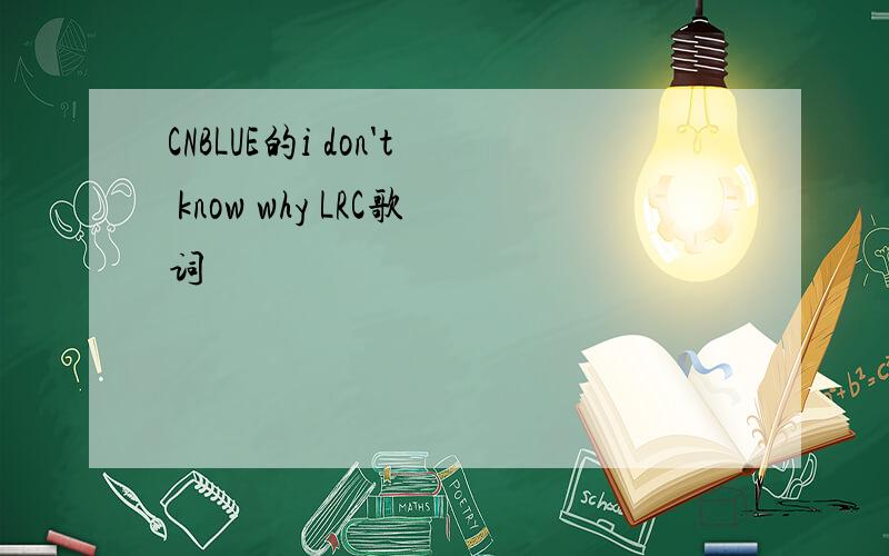 CNBLUE的i don't know why LRC歌词