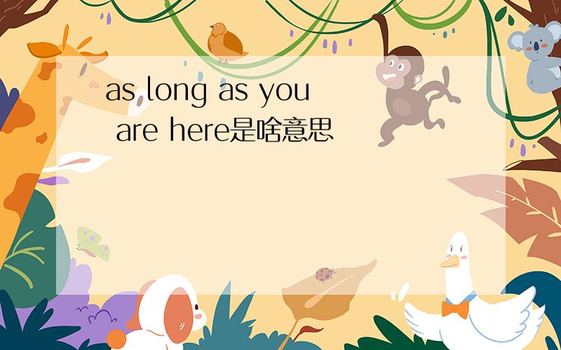 as long as you are here是啥意思